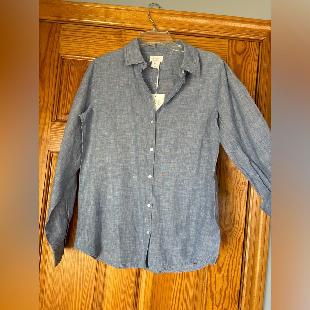 Sigrid Olsen 100% Linen Button up shirt - worn twice